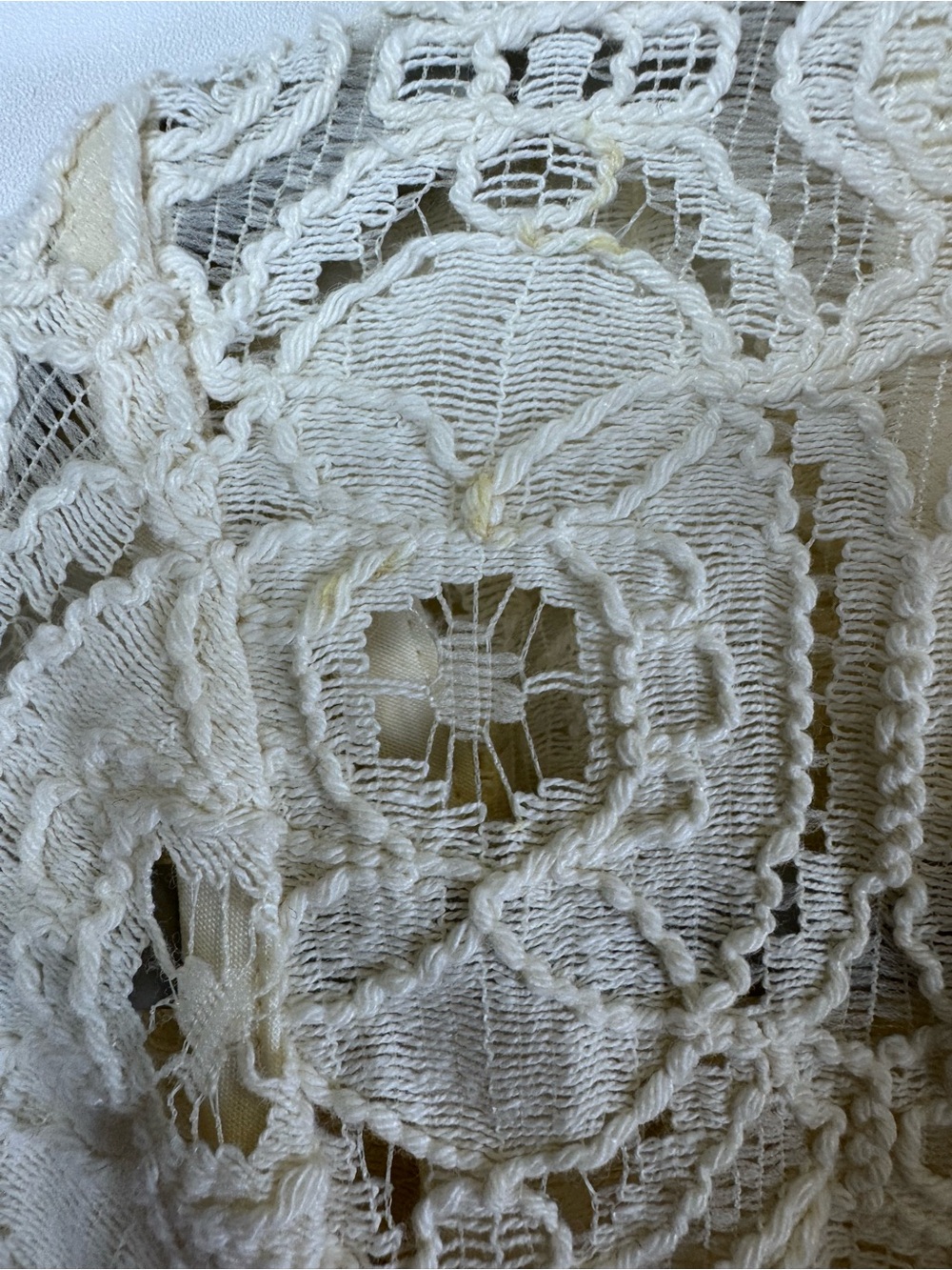 For Cynthia Ivory Floral Lace Blazer Jacket Women’s Medium Open Front Boho Cotta - Picture 10 of 15